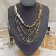 Gold Vintage Geometric Chains Pearl Necklaces