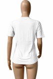Pink Casual Character Print Letter O Neck T-Shirts