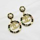 Black Gold Vintage Letter Patchwork Earrings