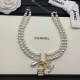 White Celebrities Elegant Letter Pearl Necklaces