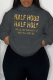 Dark Gray Street Daily Print Draw String Letter Hooded Collar Tops