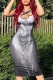 Black Casual Print Hollowed Out O Neck Sleeveless Dress Dresses