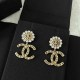 Gold Elegant Letter Patchwork Rhinestone Earrings