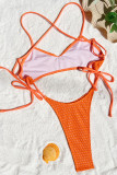 Orange Sexy Solid Bandage Backless Swimwears (Without Paddings)
