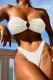White Sexy Solid Bandage Backless Swimwears (With Paddings)
