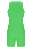 Rose Red Casual Sportswear Solid Patchwork O Neck Two Pieces