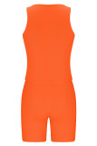 Rose Red Casual Sportswear Solid Patchwork O Neck Two Pieces