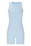 Rose Red Casual Sportswear Solid Patchwork O Neck Two Pieces