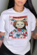 White Street Daily Print Patchwork O Neck T-Shirts