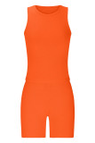 Rose Red Casual Sportswear Solid Patchwork O Neck Two Pieces