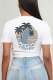 White Daily Vintage Print Patchwork O Neck T-Shirts
