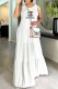 White Casual Print Letter O Neck Cake Skirt Dresses
