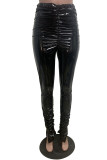 Red Street Solid Fold Skinny Bottoms