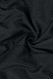 Black Street Solid Patchwork Pocket Loose Straight Solid Color Bottoms