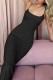 Black Sexy Casual Solid Backless Spaghetti Strap Long Dress Dresses