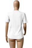 Pink Casual Character Print Letter O Neck T-Shirts
