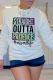 White Casual Vintage Print Patchwork O Neck Tops