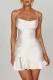 White Sexy Solid Backless Cross Straps Spaghetti Strap Sleeveless Dress Dresses