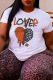 White Casual Street Print Patchwork O Neck T-Shirts