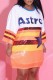 Orange Casual Letter Sequins Patchwork O Neck Dresses
