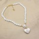 White Vintage Simplicity Letter Pearl Necklaces