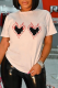 White Street Daily Print Patchwork O Neck T-Shirts