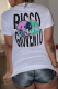 White Street Daily Print Patchwork O Neck T-Shirts