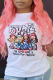 White Daily Print Patchwork O Neck T-Shirts