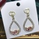 White Gold Street Simplicity Letter Rhinestone Earrings