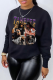 Black Street Daily Print Patchwork O Neck Tops