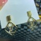 Gold Street Simplicity Letter Rhinestone Earrings