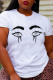 White Street Daily Print Patchwork O Neck T-Shirts
