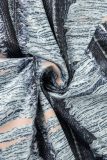 Grey Sexy Striped Ripped Patchwork Backless Spaghetti Strap One Step Skirt Dresses