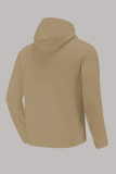 Camel Street Print Draw String Hooded Collar Tops