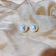White Elegant Simplicity Letter Patchwork Earrings