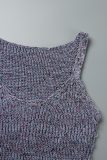 Purple Casual Solid Backless Spaghetti Strap Sleeveless Dress Dresses