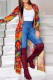 Red Casual Print Cardigan Outerwear