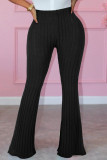 Burgundy Casual Solid Basic Skinny High Waist Speaker Solid Color Trousers