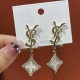 White Street Simplicity Letter Patchwork Earrings