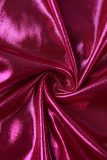 Rose Red Sexy Solid Hollowed Out Patchwork Half A Turtleneck Sleeveless Dress Dresses