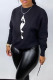Black Street Daily Print Patchwork O Neck Tops
