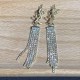 Gold Vintage Simplicity Letter Tassel Rhinestone Earrings