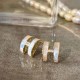 White Gold Street Simplicity Letter Patchwork Rhinestone Earrings