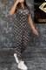Coffee Elegant Print Letter Zipper Collar Jumpsuits
