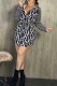 Black Casual Elegant Print Letter Turndown Collar Shirt Dress Dresses