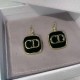Black Street Simplicity Letter Patchwork Earrings