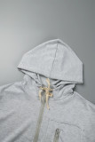 Black Casual Solid Patchwork Hooded Collar Regular Long Sleeve Two Piece Set
