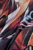 Colour Street Print Tassel Patchwork Flounce Slit O Neck Irregular Dress Dresses