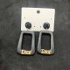 Black Street Simplicity Letter Patchwork Earrings