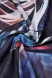 Colour Street Print Tassel Patchwork Flounce Slit O Neck Irregular Dress Dresses